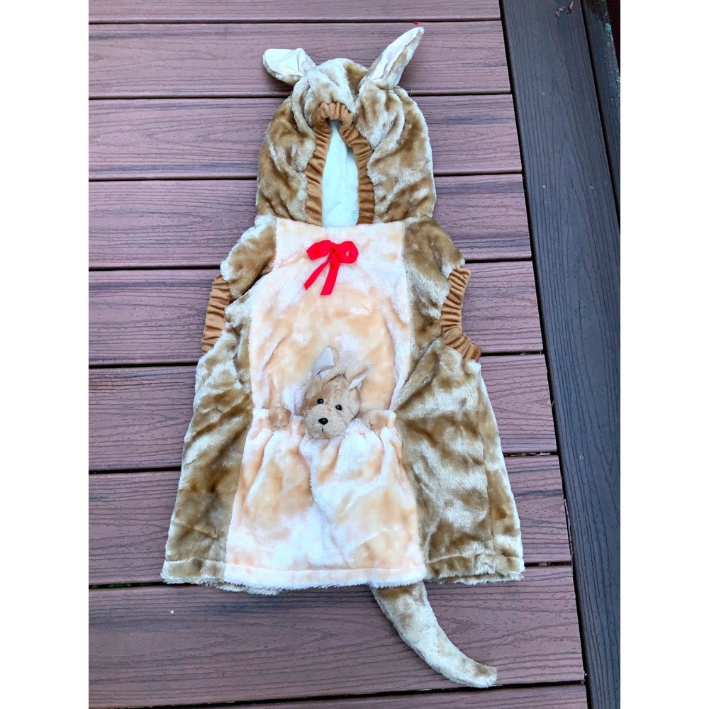 Kids Plush Kangaroo Costume Hoodie - Tan